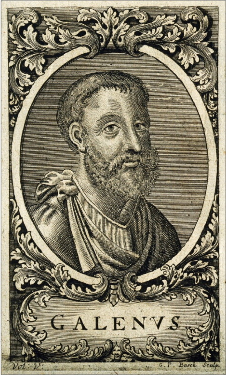 Retrato grabado de Claudio Galeno